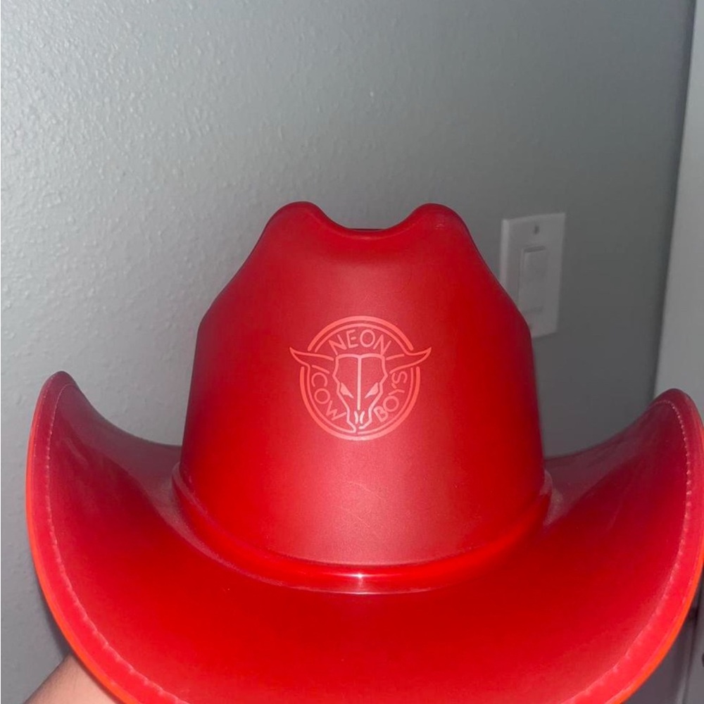Red Neon Cowboys Hat - Picture 2 of 3